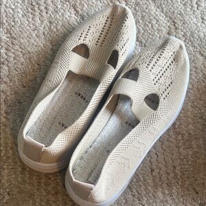 Women's Cream Slip-On Shoes